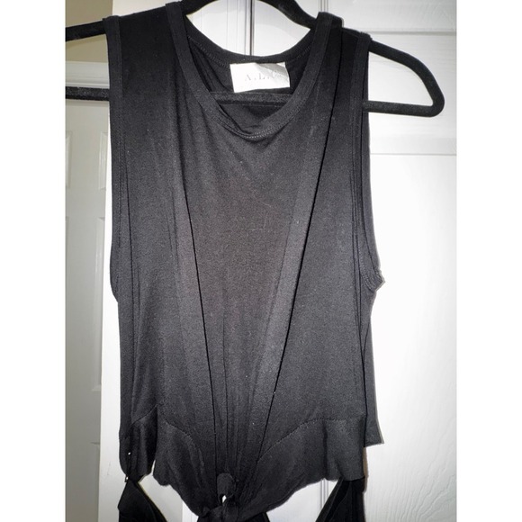 A.L.C. Black Maxi Dress Sleeveless Cutout Tie Waist Viscose Blend Large - Picture 5 of 8